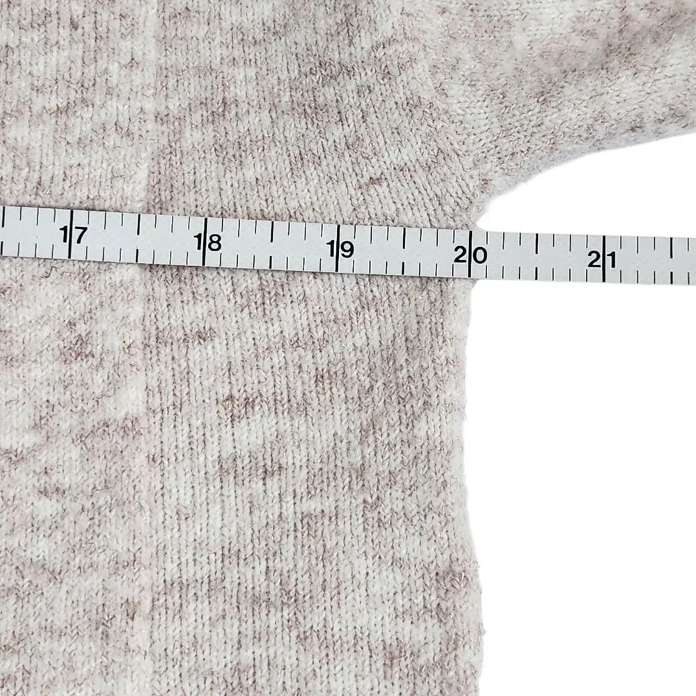 Lulus Everyday Cozy Heather Beige Knit Shacket Oversized Button-Up Sweater Small - Picture 11 of 12